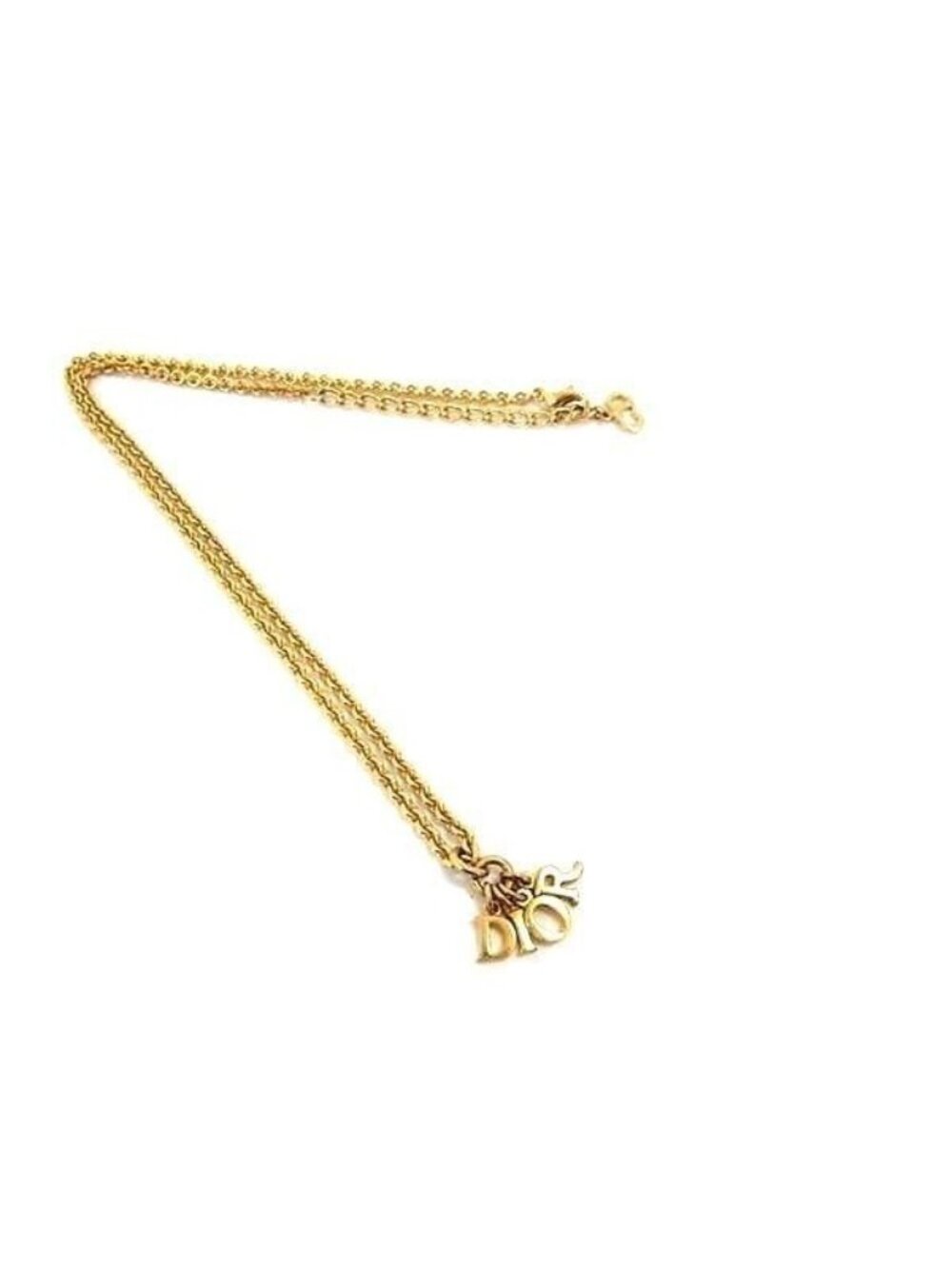 Dior Necklace Logo Swing Gold Metal